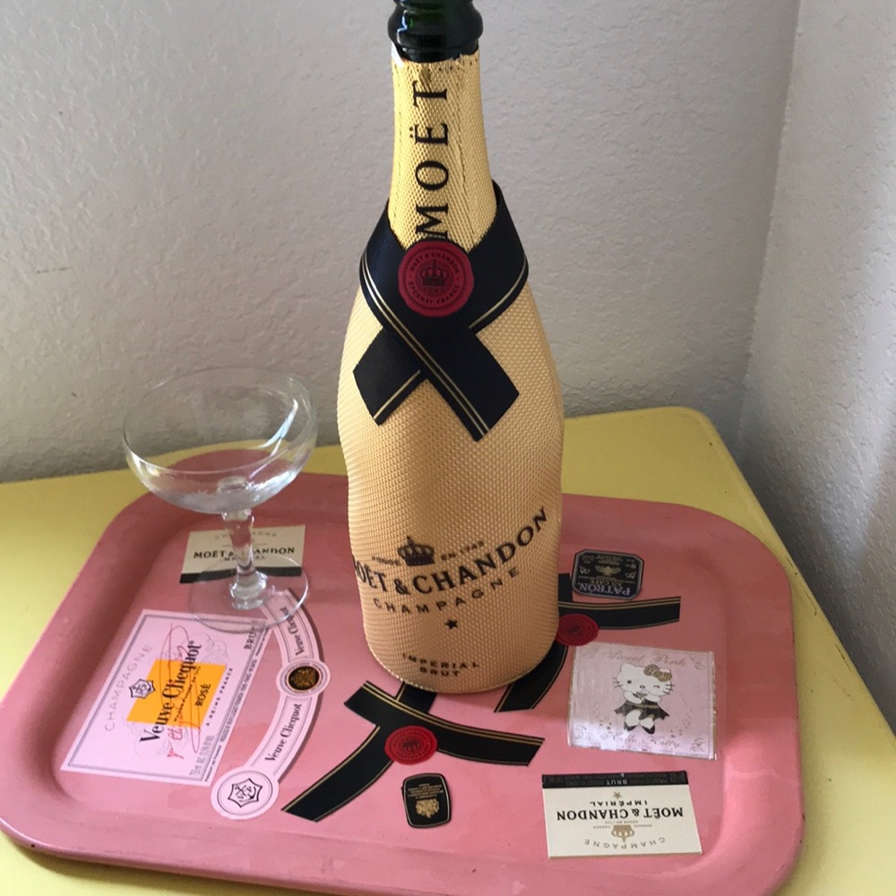 Moet champagne zippered insulated cooler romantic picnic fits 750mil